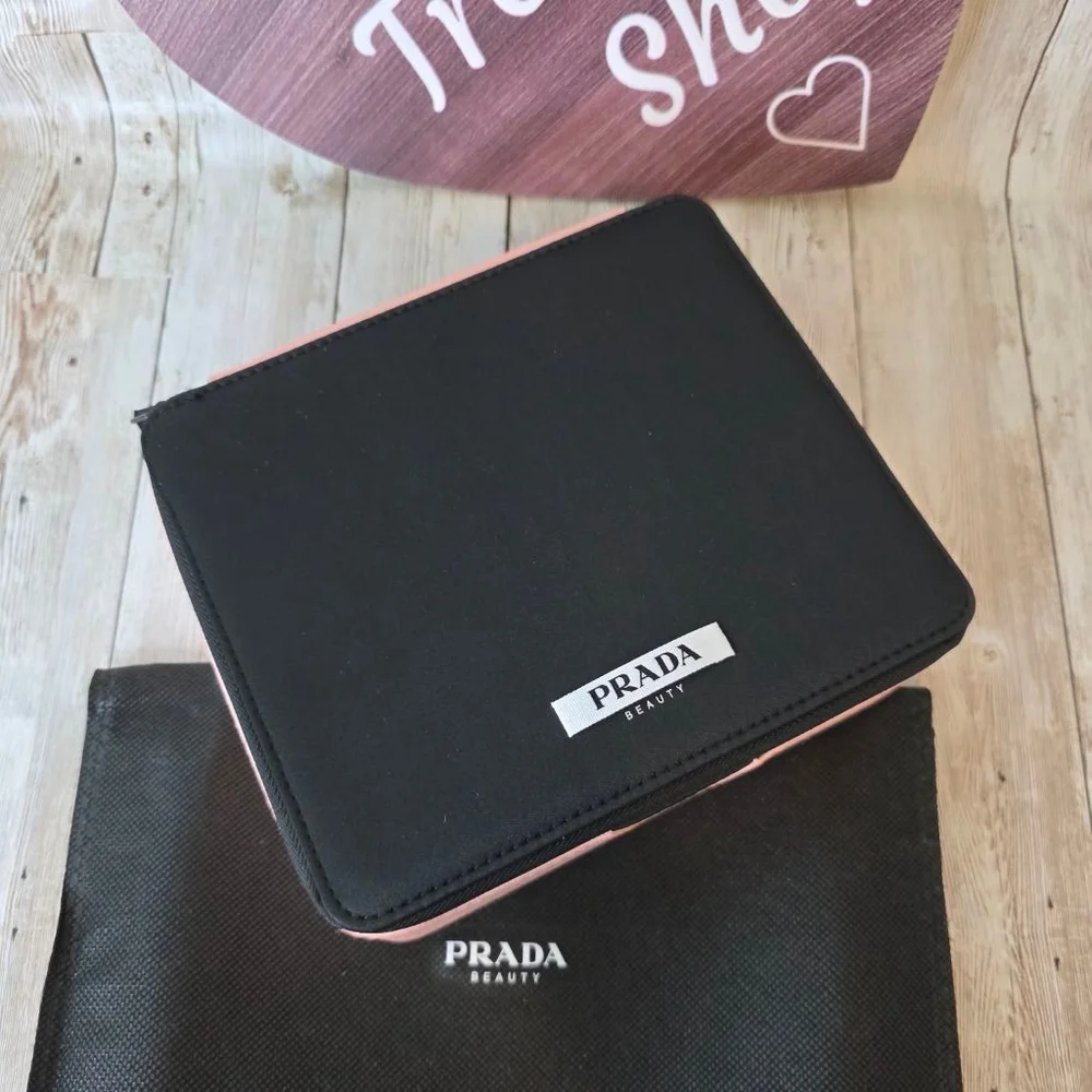 Prada Beauty Case Medium Black and Pink